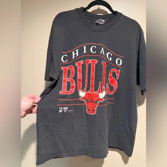 Vintage 90s Chicago Bulls Hanes Heavyweight Single Stitch T-Shirt Size XL RARE - Picture 2 of 10